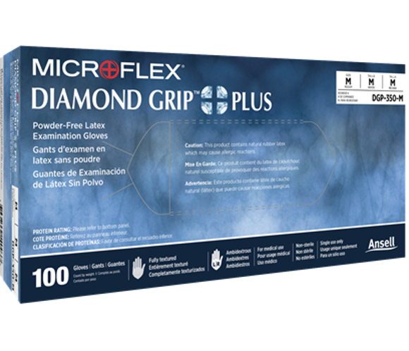Microflex Diamond Grip Latex Gloves Size Large Case 