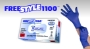 Picture of (10x100/cs, 1000/cs) FreeStyle1100, 3.0mil Powder-Free Exam Nitrile Gloves, Low Dermatitis Potential, Accelerator-Free, Chemo-Tested Surfactant-Free (HourGlass)