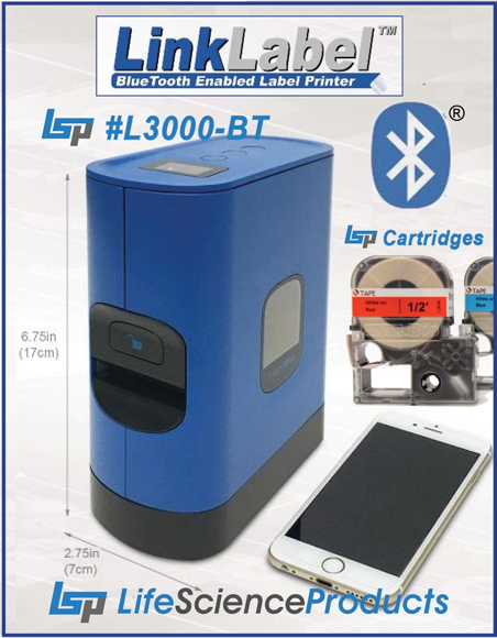 L3000 LinkLabel Bluetooth Label Printer. Life Science Products