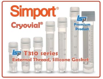 Picture of Simport® T310-series - Sterile CryoVial® Cryogenic Vials, External Thread ScrewCaps, Silicone Gasket  (Washer)