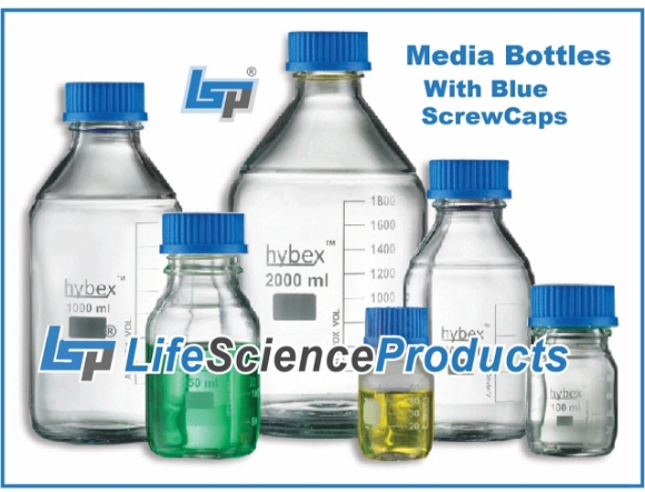 Picture of GLASS BOTTLE - Model 3000, Hybex™ Glass Media Storage Bottles with GL32 & GL45 ScrewCaps