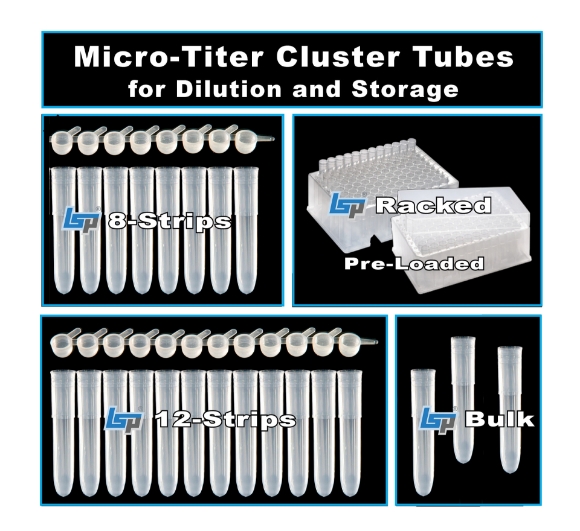 Picture of Micro-Titer Cluster 1.2ml Tubes for Dilution (Single/Loose, 8-place, and 12-place)