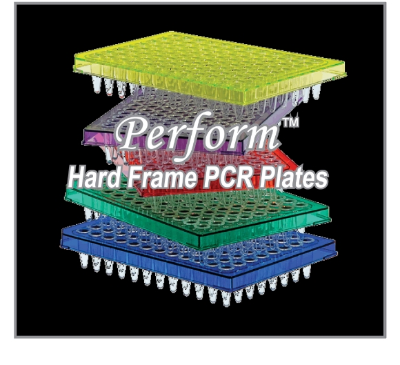 Picture of Perform™ 96-well and 384-well PCR Plates with Hard Frame Two-Component (PC/PP) Design, for ABI® and BioRad® Thermal Cyclers