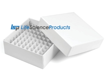 Picture of 2" Square FiberBoard Freezer Boxes with 100-cell insert divders, 12/case